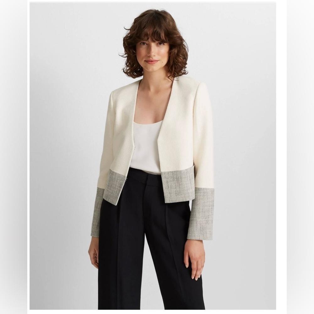 Club Monaco Textured Jacket Manteaux Cream‎ size 0 NWT
